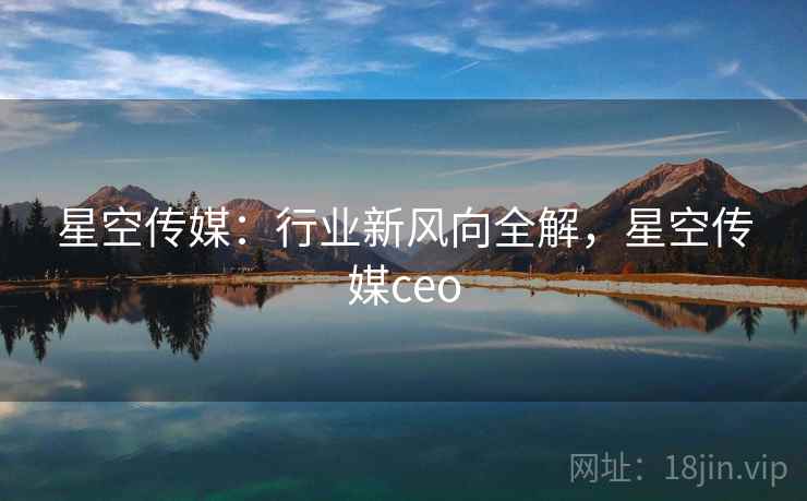 星空传媒：行业新风向全解，星空传媒ceo
